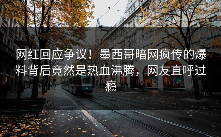 网红回应争议！墨西哥暗网疯传的爆料背后竟然是热血沸腾，网友直呼过瘾