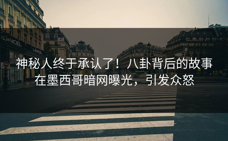 神秘人终于承认了！八卦背后的故事在墨西哥暗网曝光，引发众怒