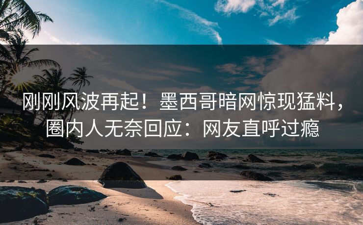 刚刚风波再起！墨西哥暗网惊现猛料，圈内人无奈回应：网友直呼过瘾