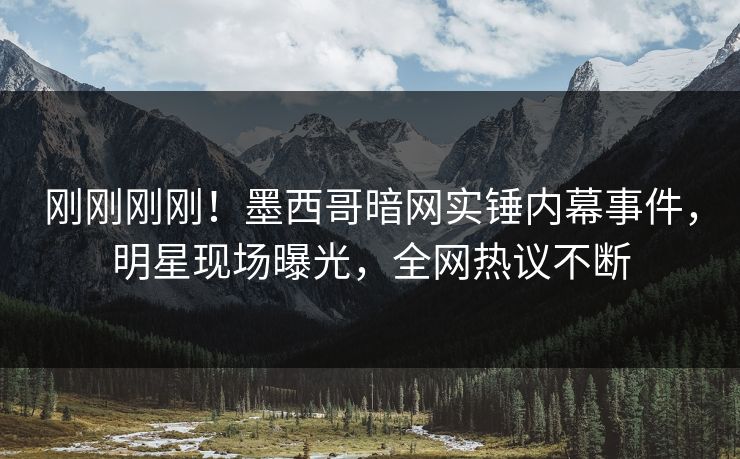 刚刚刚刚！墨西哥暗网实锤内幕事件，明星现场曝光，全网热议不断