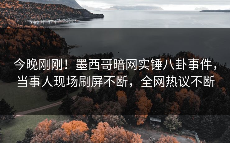 今晚刚刚！墨西哥暗网实锤八卦事件，当事人现场刷屏不断，全网热议不断