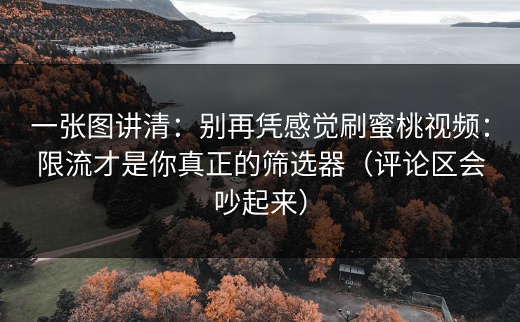 一张图讲清：别再凭感觉刷蜜桃视频：限流才是你真正的筛选器（评论区会吵起来）